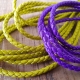 Round braided leather laces for accessories